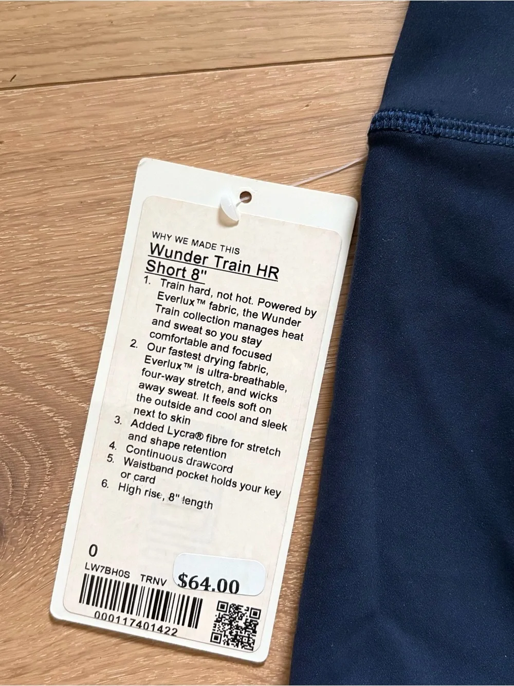 lululemon wunder train  High-Rise Navy Bike Shorts